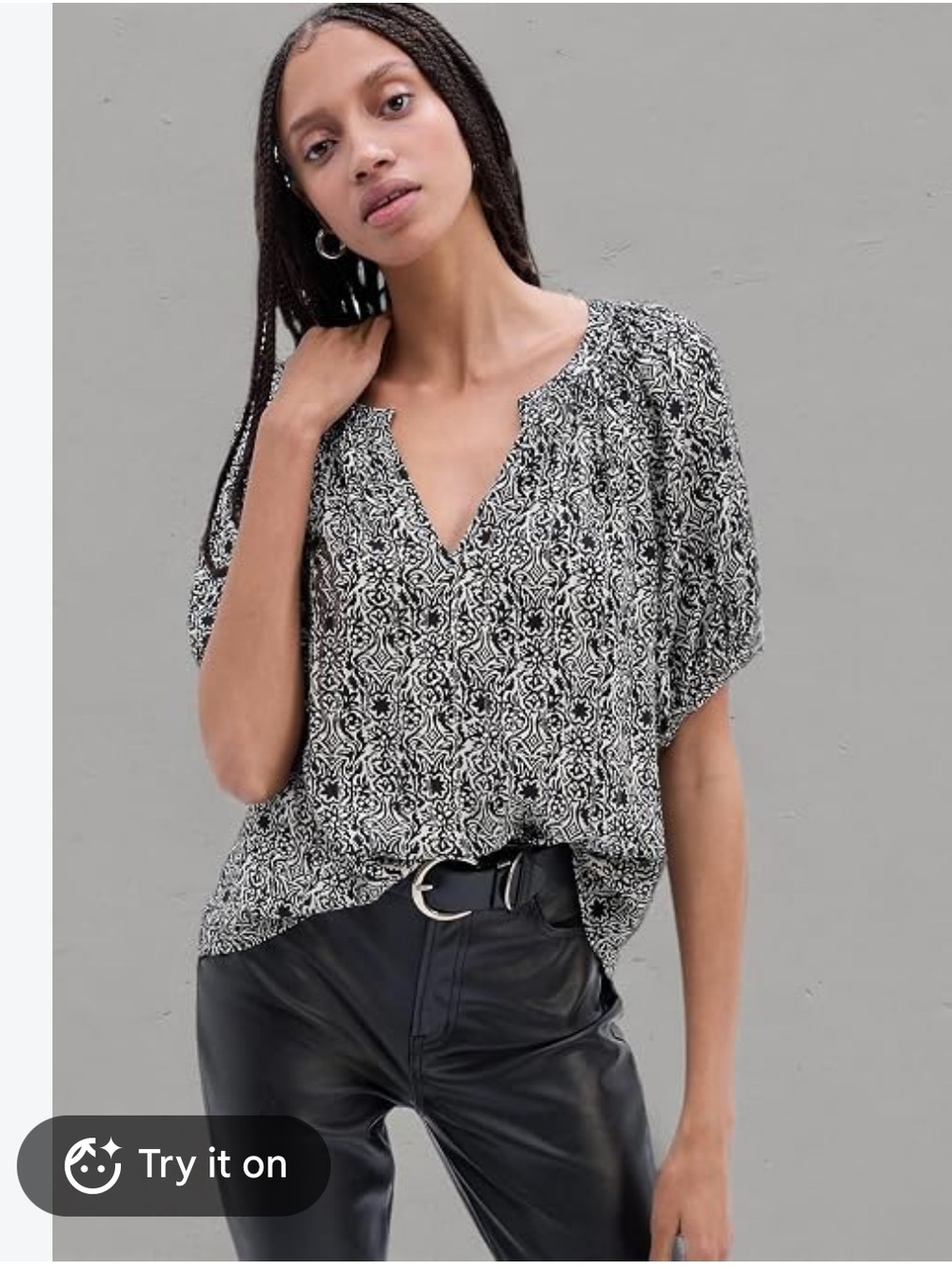 GAP Women's Short Puff Sleeve Top Blouse Size XS